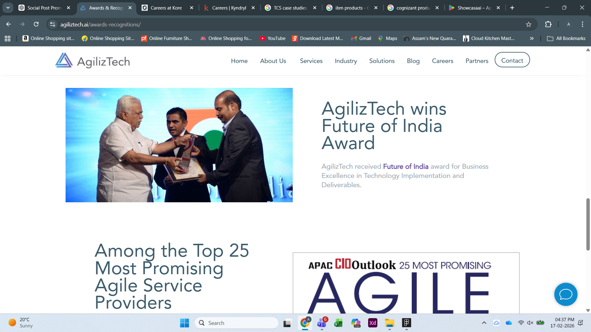 AgilizTech team at Future of India award ceremony